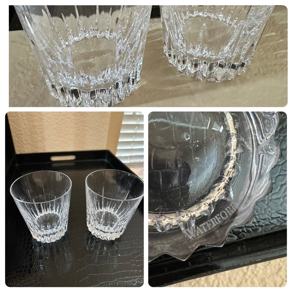 Waterford Southbridge Crystal double old fashioned Glasses Set of 2, Ireland
